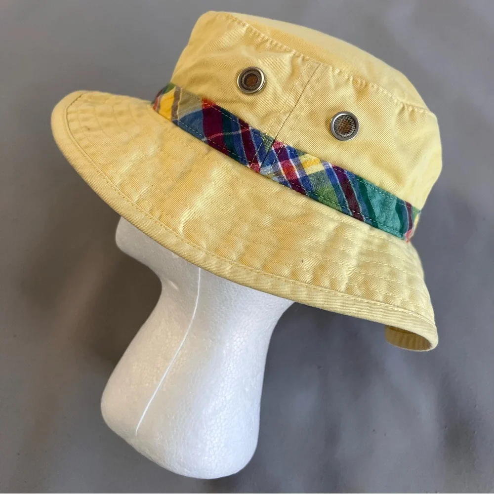 Polo Ralph‎ Lauren  Toddlers Bucket Hat Solid Plaid Yellow Unisex Kids